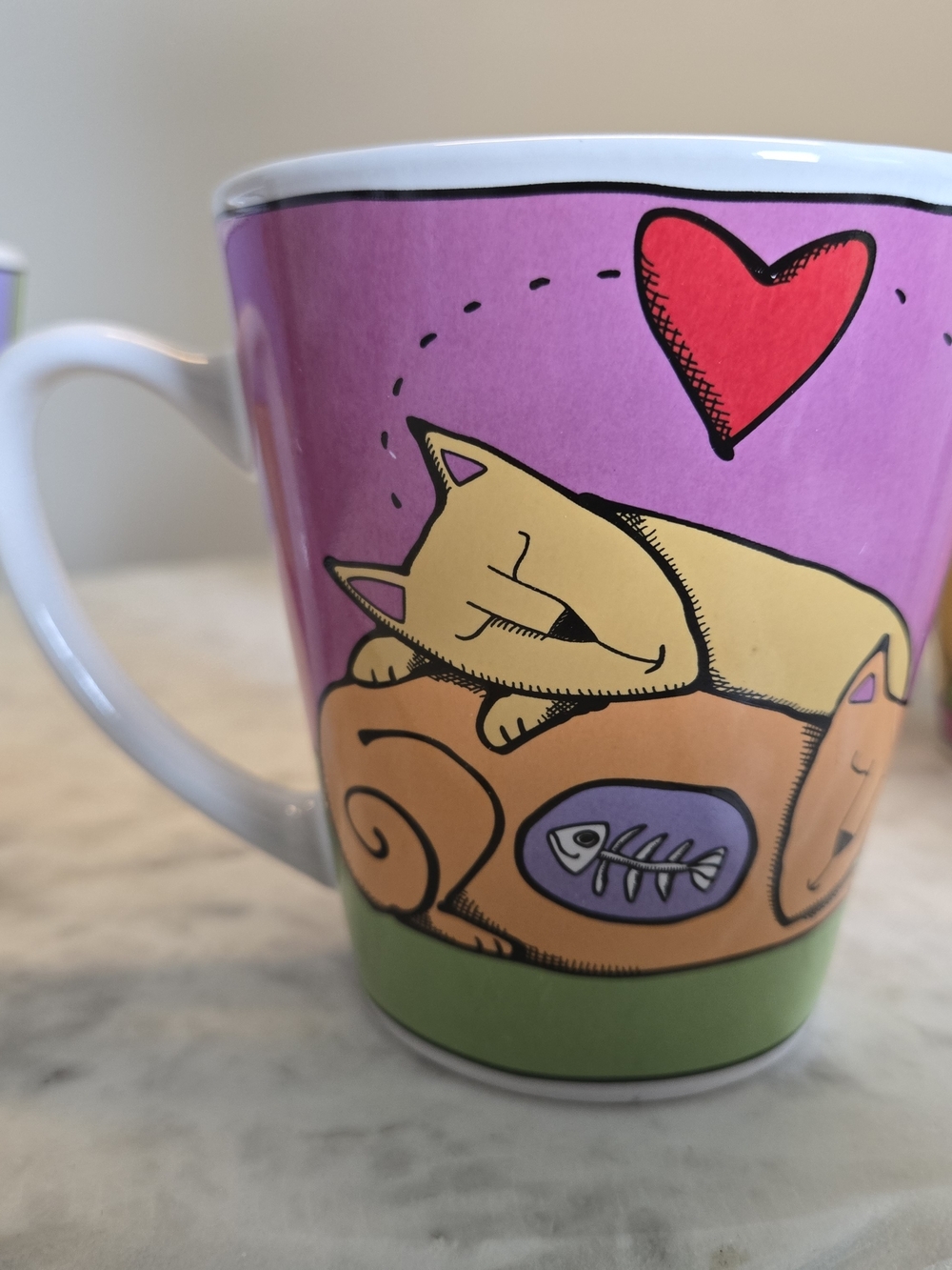 4 COLORFUL FUN CAT MUGS - Picture 5 of 14